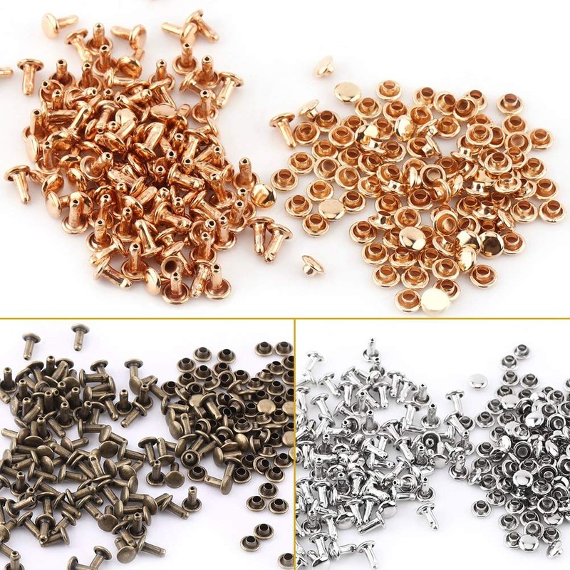 Rivet,Leather Craft Rivet 100pcs Double Rivet Tubular Metal Leather for