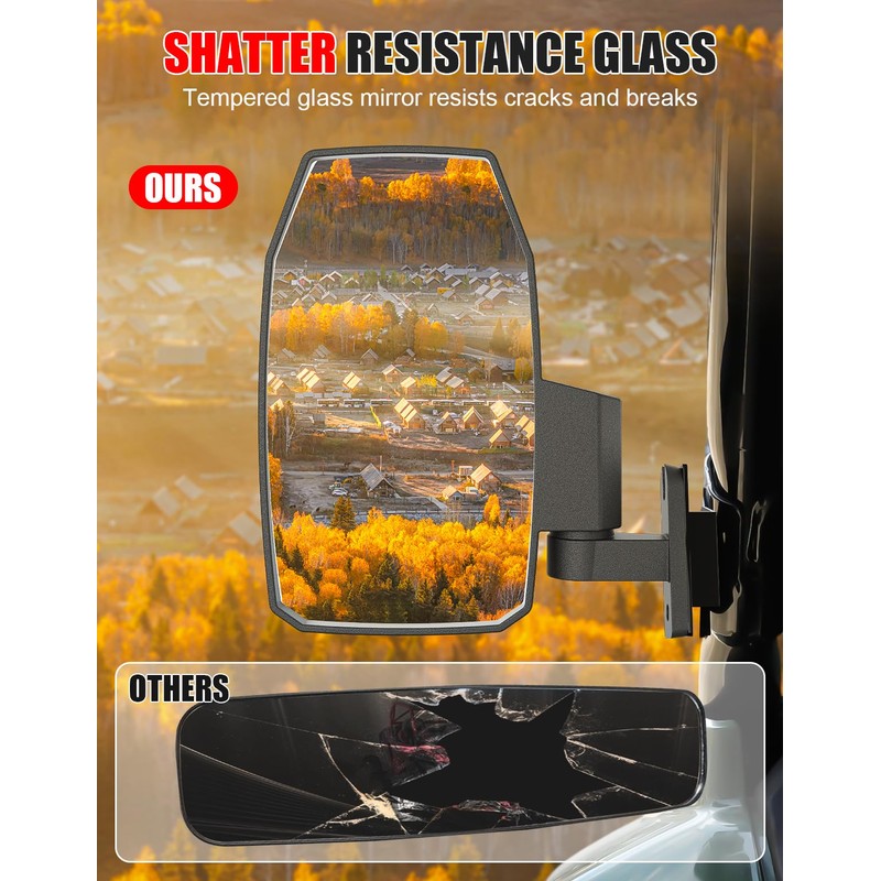 XATVXUTV Adjustable Side Rearview Mirrors Compatible with Honda Pioneer 700-2