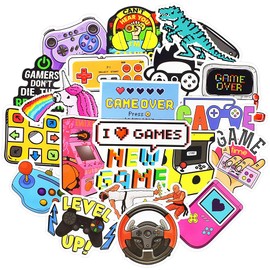 QTL Classic Gaming Stickers for Teens Boys Video Game Party Funny Stickers for Water Bottles Laptop Kids Girls Adults Waterproof Vinyl Packs 50Pcs