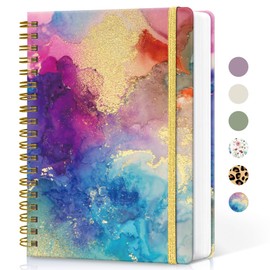 Spiral Graph Paper Notebook Journal for Work, 300 Pages, Thick B5 (7.1"x10") Grid Journals for Women & Writing, Hardcover Notebook for Note Taking, Perfect for Work School Note Taking Business, Color Splash