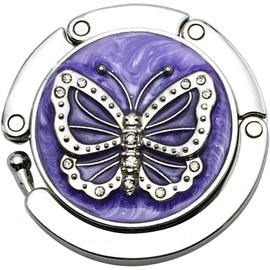 Reizteko Handbag Hanger, Set of 2 Foldable Purse Hook Purse Table Hook Holder Bag Hanger Hook Mixed Color,Butterfly Shape,1.77x3.54in (Butterfly Shape)