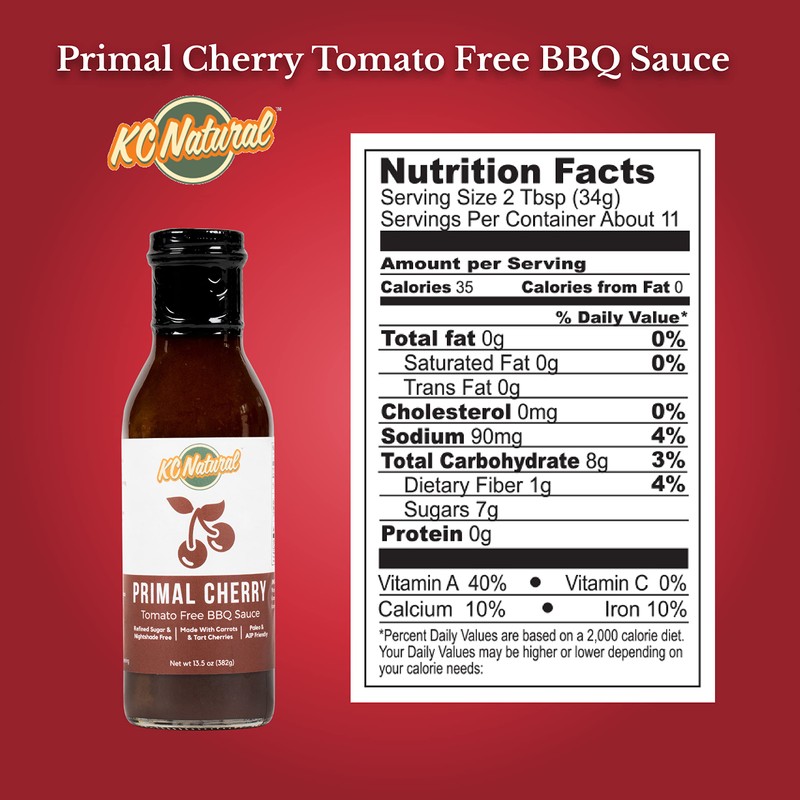 KC Natural - Paleo AIP Barbecue Sauce, Primal Cherry, 14