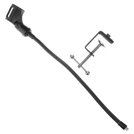 SUPVOX Adjustable Gooseneck Microphone Stand with Square Clamp and Sturdy Base Bendable Mic Arm and Phone Holder for Desktop Recording Streaming and Video Conferences