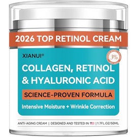 Crema Facial de Retinol con Colágeno y Ácido Hialurónico - Hidratante Facial Antienvejecimiento y Reafirmante para Mujeres y Hombres - Crema Antiarrug