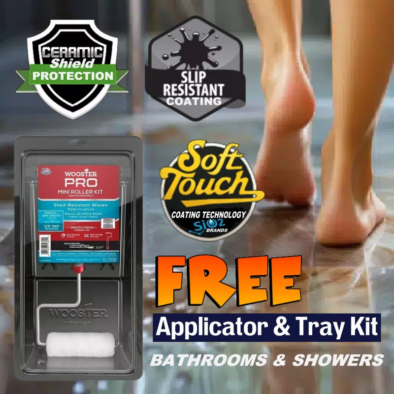 SIO2 BRANDS ANTI-SKID CLEAR COATING FOR BATHROOM SHOWER FLOORS CERAMIC