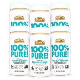 Crazy Richard's 100% All-Natural Peanut Butter Powder with No Added Sugar and Non GMO (6.5 Ounces, Pack of 6)