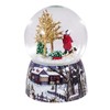 Roman Merry Xmas Snowy Woodland Scene Music Snow Globe Glitterdome