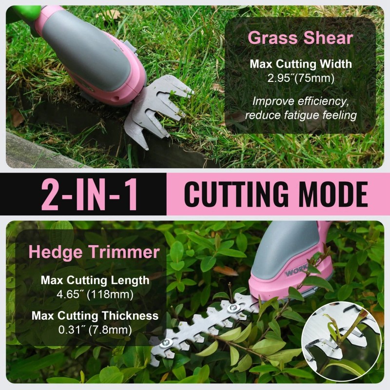 WORKPRO 2 in 1 Grass Shears & Shrubbery Trimmer Cordless