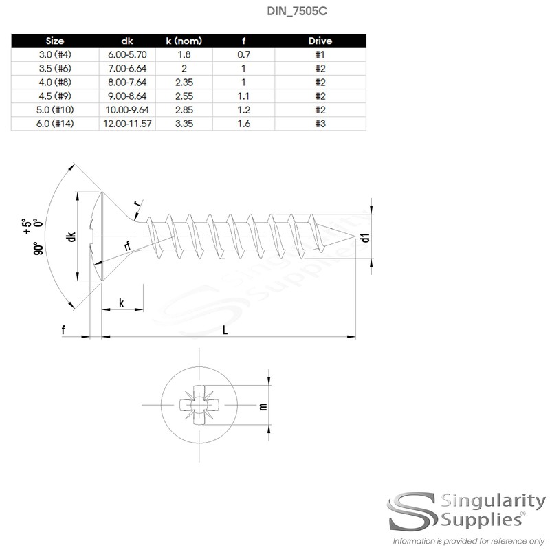 No.10 x 1.6 (5mm x 40mm) Pozi Raised Countersunk Chipboard