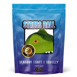 Gifton - Stretchy Dino Sensory Toy Stress Relief Ball - Novelty PO2024 Design - Gift for Boys Girls Men Women Teen Kids - Funny Fidget Birthday Present Christmas Stocking Filler (1 Pack)