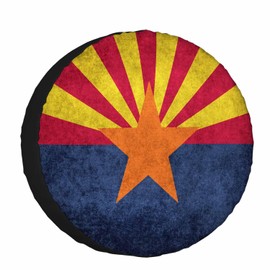State Flag of Arizona Spare Tire Cover 15 inch Wheel Star Distressed Vintage Textures Protectors Weatherproof Universal for Trailer Tire Cover Rv SUV Truck Camper Travel Trailer