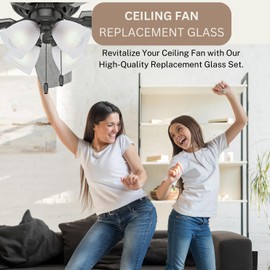 LIGHTACCENTS Ceiling Fan Light Covers - Frosted White Glass 4-Pack, Fixture Replacement Globes & Shades, Ceiling Fan Globe Replacement, Ceiling Light Shade, Light Fixture Cover