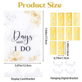 URROMA Wedding Fan Sign, 5 x 7 Inch Wedding Countdown Calendar Days Until I Do Sign Engagement Gifts for Couples Valentine's Day Anniversary