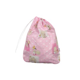 Panini Tessuti Wickeltasche für Kindertagesstätten aus 100% Baumwolle, 34 x 44 cm, für Kleidung, Rosa Bienenbär, Sacchetto Ricamato