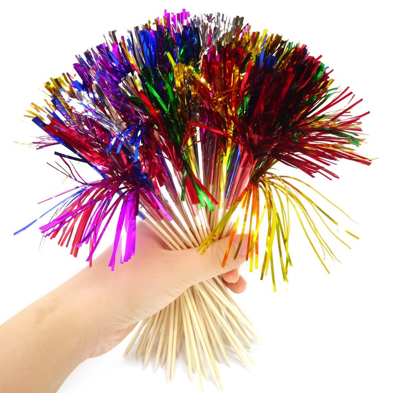 Honbay 100PCS Creative Fireworks Shaped Fruit Sticks Cupcake Picks