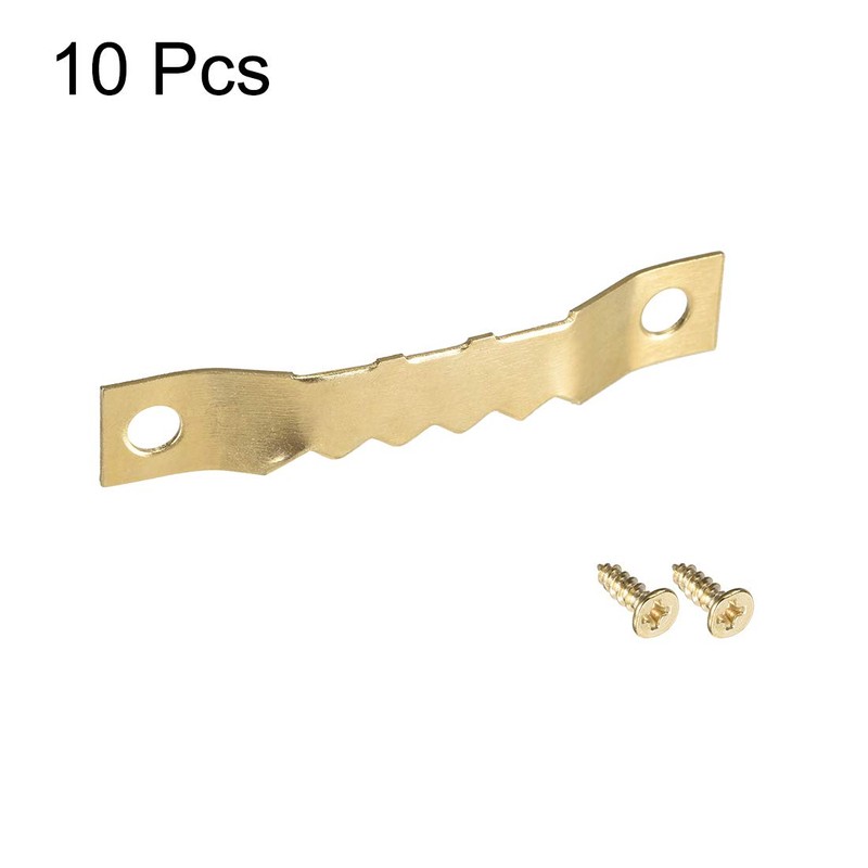 sourcing map Sawtooth Hanger - Double Holes with Screws for