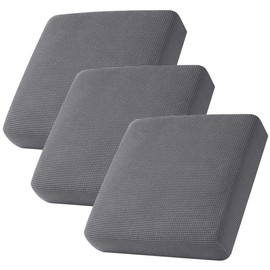 CHUN YI 3PC Stretch Couch Cushion Covers, Seat Slipcovers Replacement Suitable for Chair Loveseat Sofa with Spandex Jacquard Fabric, 3, Light Gray