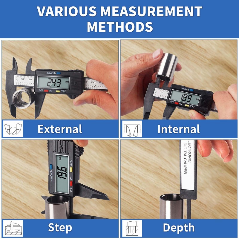 HEA 6" Digital Caliper, Precision Electronic Micrometer 150mm/0-6" with Large