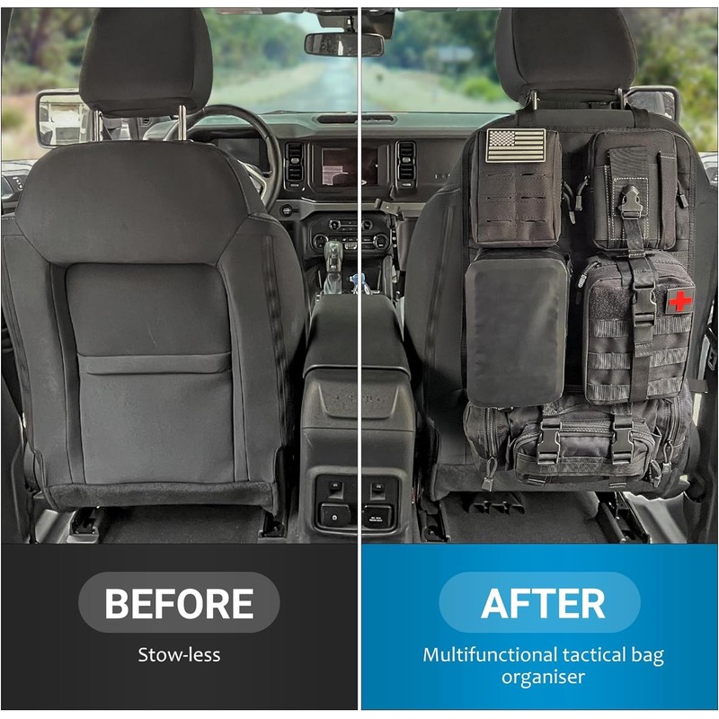Z8 Tactical Seat Back Organizer, Universal Car Seat Back Cover