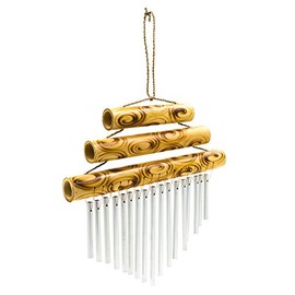 Siesta Small Triple Bamboo Top Windchime, 21 cm