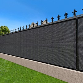 LOVE STORY 4'x 25' Fence Privacy Screen Outdoor Mesh Fencing Covers Screen Fence Wind Block with Grommets for Patio Garden Wall Backyard, Dark Grey (We Make Custom Size)