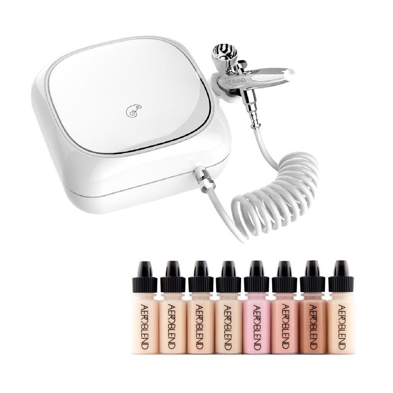 AEROBLEND Personal Airbrush Makeup Starter Kit - 10 piece set