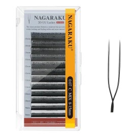 Extensiones De Pestañas Forma U 2d Uu Nagaraku Mix C Y D