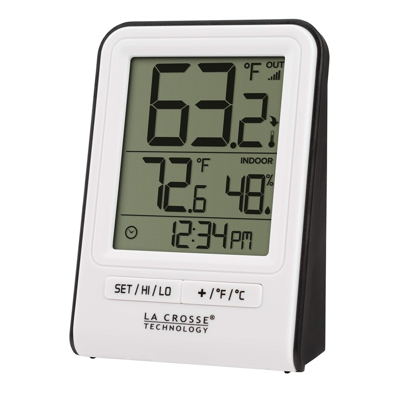 La Crosse Technology Wireless Indoor/Outdoor Temperature Monitor with Hi/Low Records,