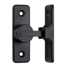 Flip Door Sliding Latch, 90 Degree Right Angle Heavy Duty Safety Door Latch, Anti-Theft Sliding Barn Door Lock Hardware for Garden, Garage, Window (Black)