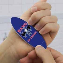Hang in There Bat Funny Humor Double-Sided Oval Nail File Emery Board Set 4 Pack