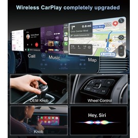 voogil CarPlay Wireless Adapter, Compatible with CarPlay+Android Auto, Mini Stable Wireless CarPlay Adapter, Compatible with Apple iOS 10+ and Vehicles Produced After 2016 with Wired CarPlay.