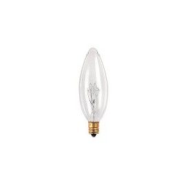 Bulbrite 490025 - 50PK - 25W - Torpedo B10 - Candelabra Base - 120V - 2600K - 1,500Hrs - Clear - Incandescent Chandelier