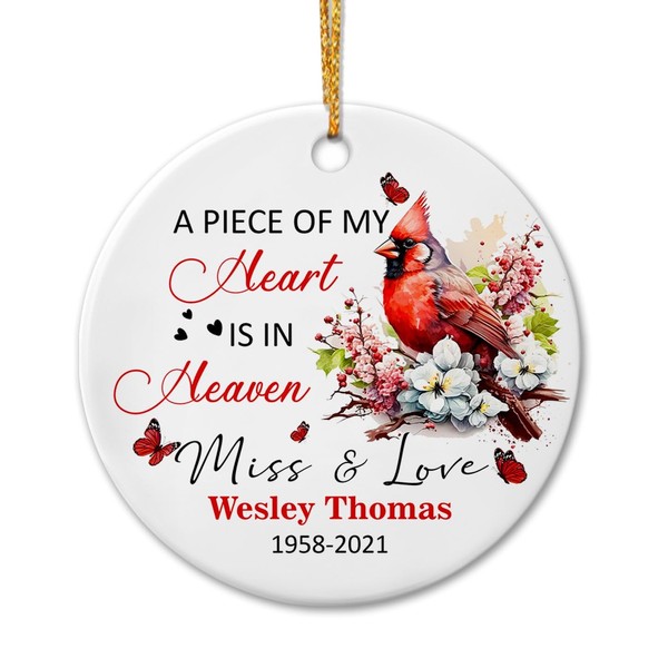 Personalized A Piece of My Heart is in Heaven Ceramic