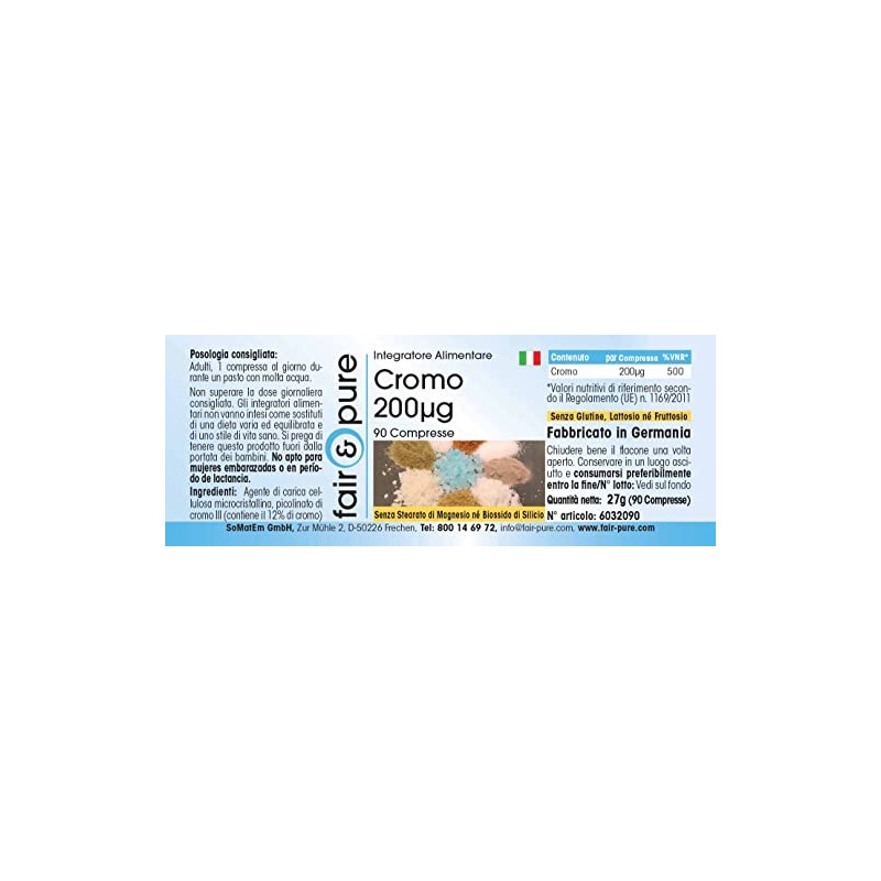 Chrome Tablets 200 μg – Made of Chrome Picolinate –