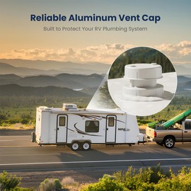 Safoner Aluminum RV Roof Sewer Plumbing Vent Cap Kit- Metal Replacement for Plastic Covers, Exterior Accessories for Trailers, Campers, and Motorhomes - White (1 Pack)
