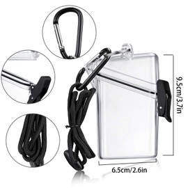 Waterproof ID Card Badge Holder Case Waterproof Sports Case Vertical Badge Holders with Lanyard and Keychain (10 Pack)