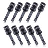 LEONTOOL 1/2" Impact Adapter Square Socket Bit 10pcs 1/4" Hex