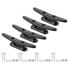 PATIKIL 5 Inch Nylon Boat Dock Cleat 4 Pack Kayak Rope Tie Cleat with Screws for Boat Docks Kayaks Marine Nautical Decor, Black