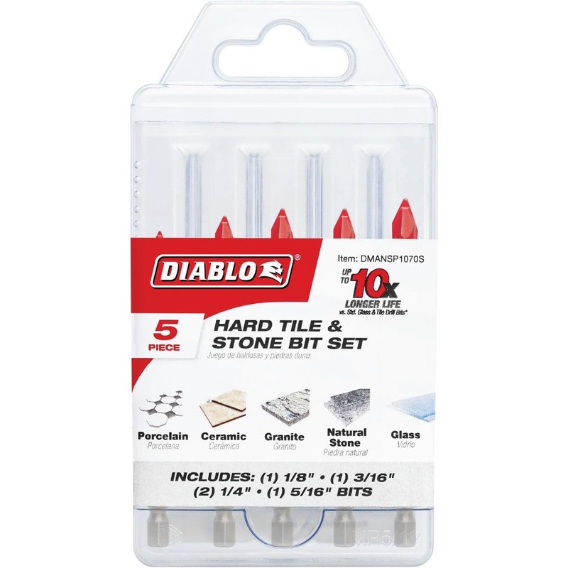 Diablo Hard Tile & Stone Carbide Tipped Drill Bit Set
