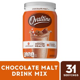 Ovaltine 4 Cans Ovaltine Chocolate Malt Powdered Drink Mix Hot Cold Milk Size 12 OZ  4pck