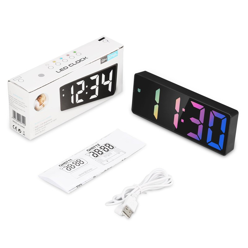 Ankilo Digital Alarm Clock, LED Clock for Bedroom, Electronic Office