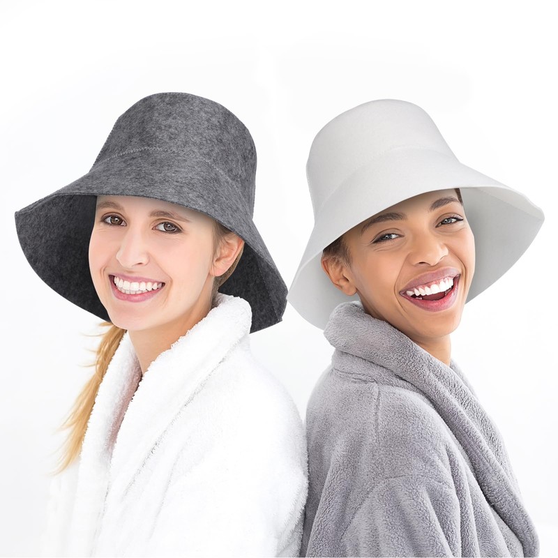 Gatuida 2 Pcs Wool Felt Sauna Hat, Original Wool Sauna