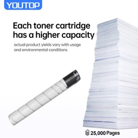 YOUTOP 1PK TN326 TN-326 Black Toner Cartridge (AAJ6030 AAJ6050) TN326K Toner Replacement for Konica Minolta bizhub 308E 458E 558E 658E 368E 454E 554E Printers