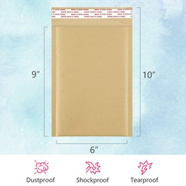 UCGOU Natural Kraft Bubble Mailers 6x10 Inch 25 Pack Brown Padded Envelopes #0 Small Business Mailing Packages Self Sealing Tear Resistant Boutique Bulk Mail Shipping Bags for Jewelry Makeup Supplies