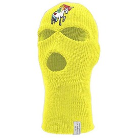 Rainbow Unicorn Ski 3 Hole Mask, Neon Yellow