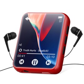 32GB MP3 Player Bluetooth 5.0, HiFi Lossless Sound Music Player with Speaker, Line-in Voice Recorder, FM Radio, 1.8 Inch Full Touch Screen, Support up to 128 GB (with Headphones, Protective Case)