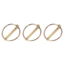 METALLIXITY 3PCS Lynch Pin with Ring (6mmx45mm) Carbon Steel Lynch Pin Lock Clip Fastener Pin for Home Construction Tractor Trailer Truck Lawn Mower Trolley