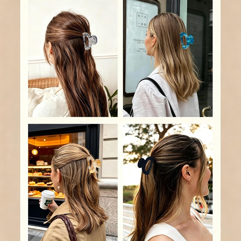 4 Pcs Mini Hair Claw Clip,Acetate Small Claw Clips for