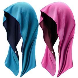 Kakero Cooling Food Towel, Set of 2, Cooling Towel, Cool, Cool, Heatstroke Prevention, Sports, Club Activities (Blue x Pink) bd
