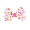 Wee Ones Girls Holiday-themed Pink Nutcracker Printed Grosgrain Hair Bow,